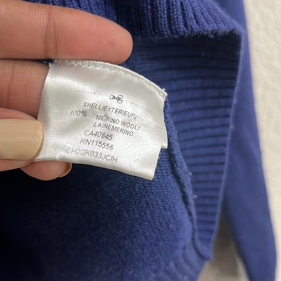 Ports 1961 Women’s Blue Long Sleeve Cowl neck Sweater Size Medium Wool - Picture 6 of 11